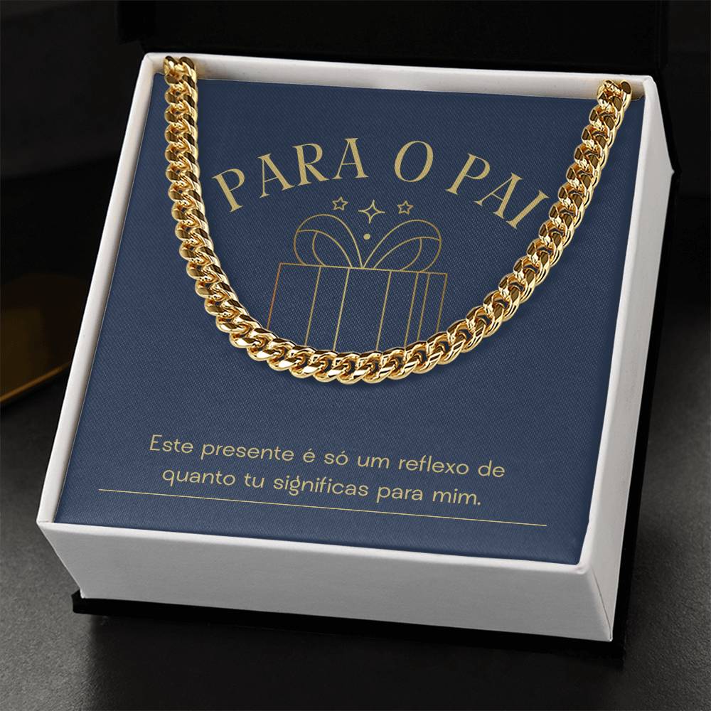 Corrente Cubana para o Pai em Aço Inoxidável | Prendas Personalizadas Portugal