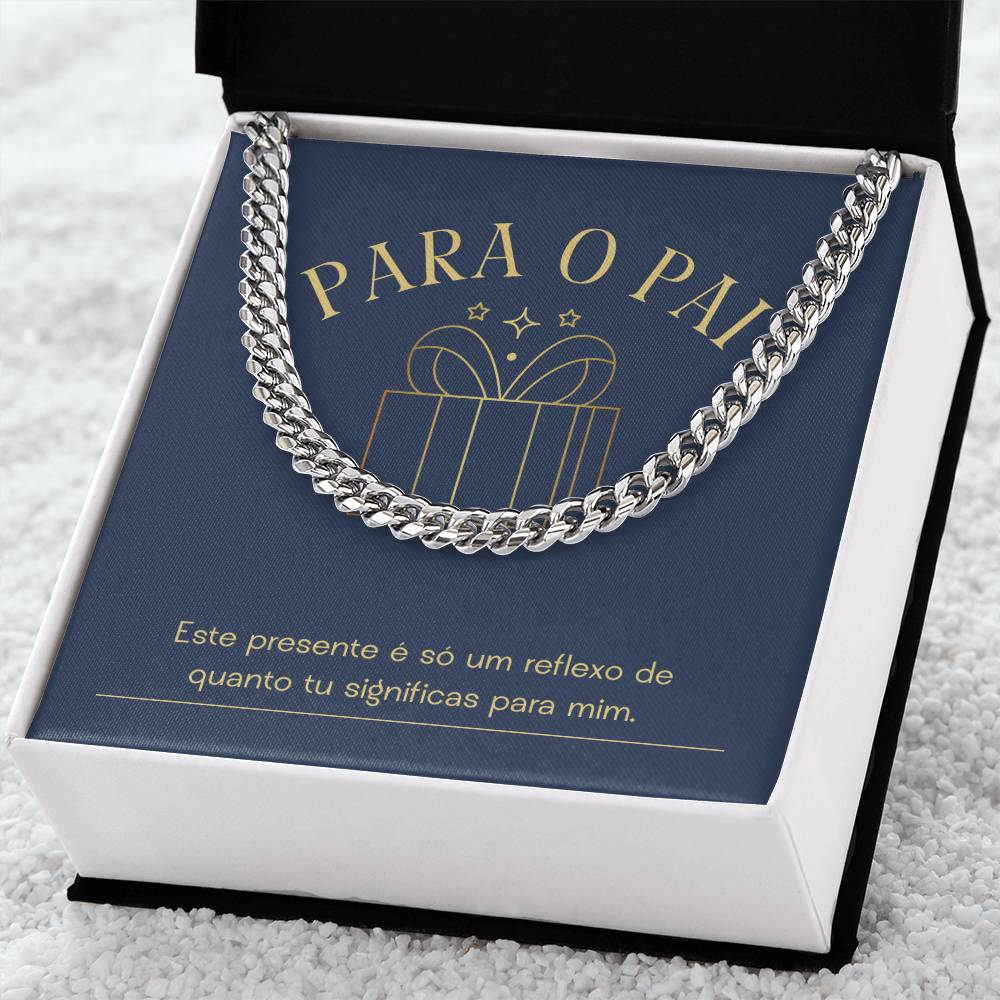 Corrente Cubana para o Pai em Aço Inoxidável | Prendas Personalizadas Portugal
