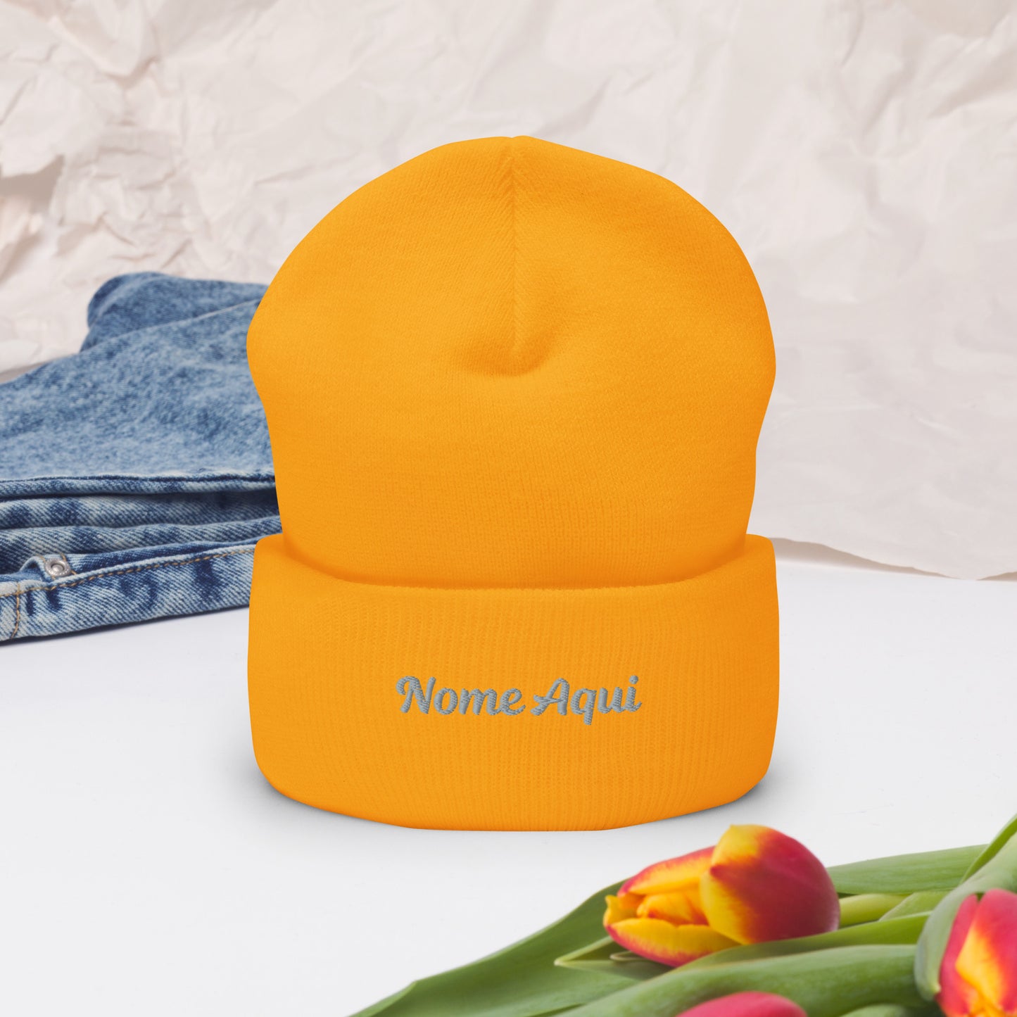 Gorro com Bainha Personalizado com Nome Bordado- Confortável e Elegante | Prendas Personalizadas