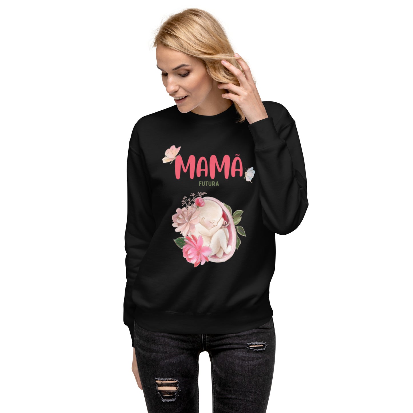 Sweatshirt Feminino Confortável para Futura Mamã | Prendas Personalizadas Portugal