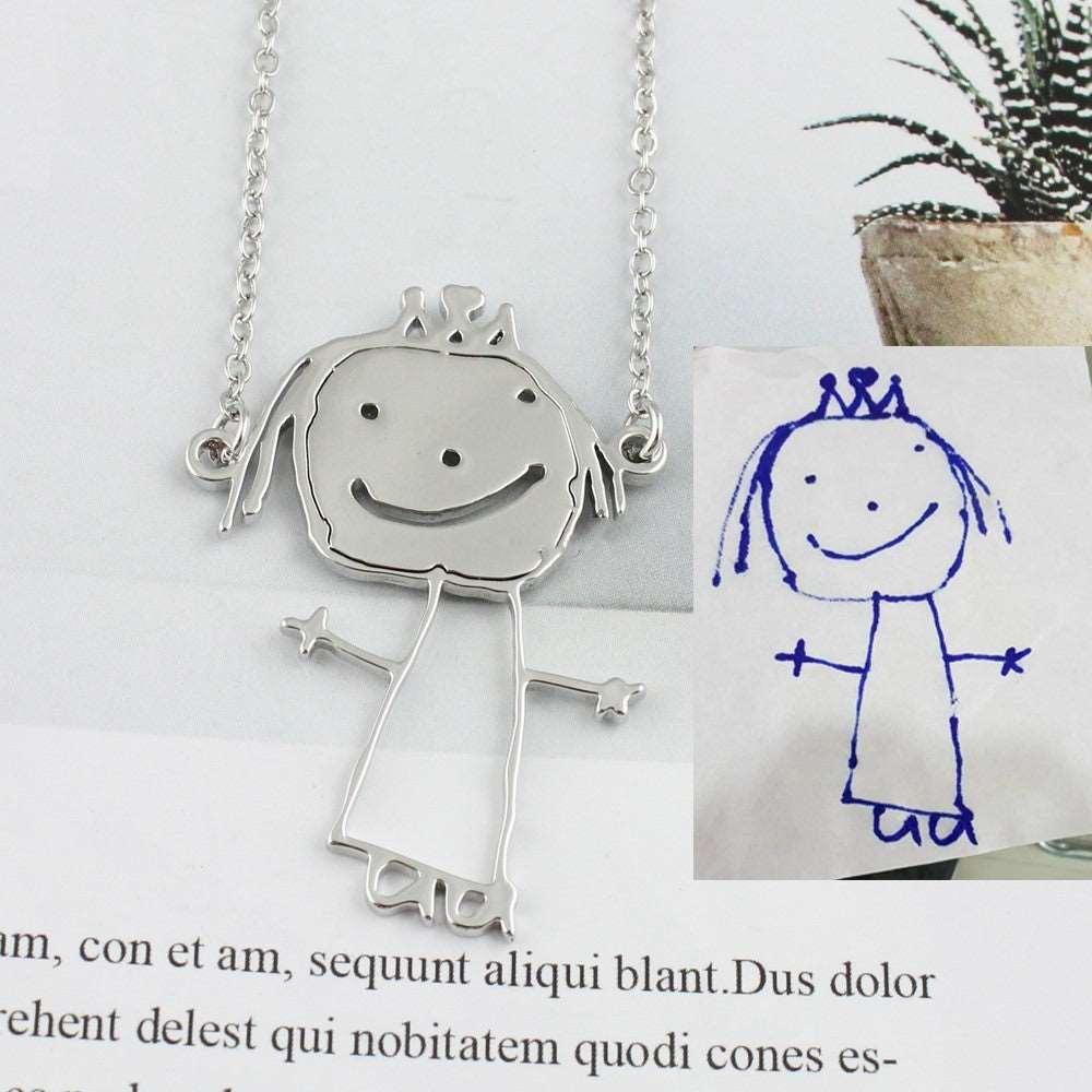 Colar Personalizado com Desenho Infantil, Ideias de Presentes para a Família