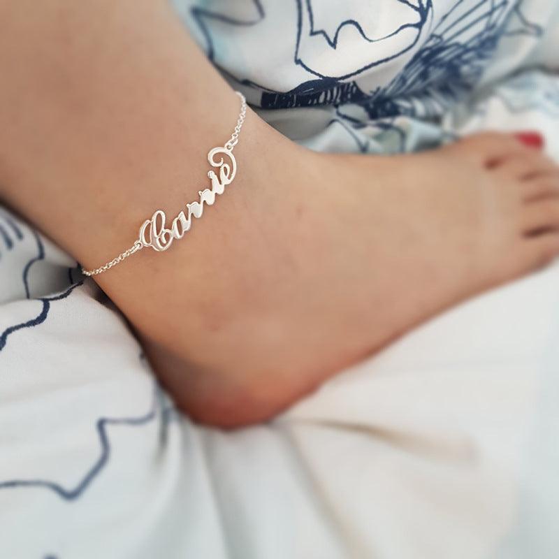 Pulseira Tornozeleira Personalizada com Nome em Aço Inoxidável - Acessório Elegante e Presente Especial para Amiga - Anklet - Prendas Personalizadas