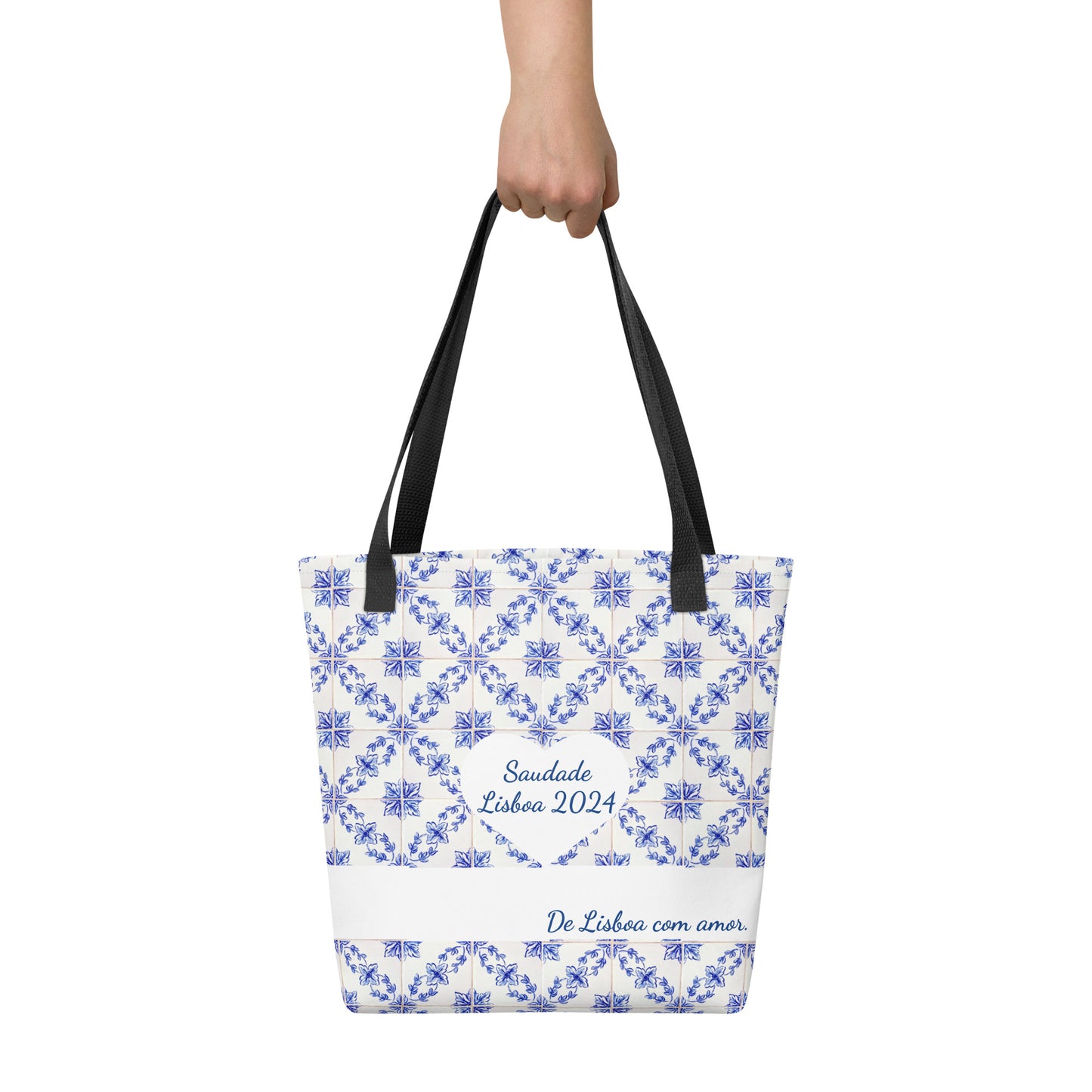 Tote Bag Azul e Branca - "Saudade, Lisboa 2024"