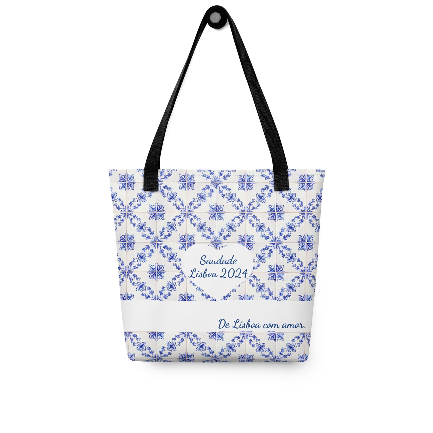 Tote Bag Azul e Branca - "Saudade, Lisboa 2024"