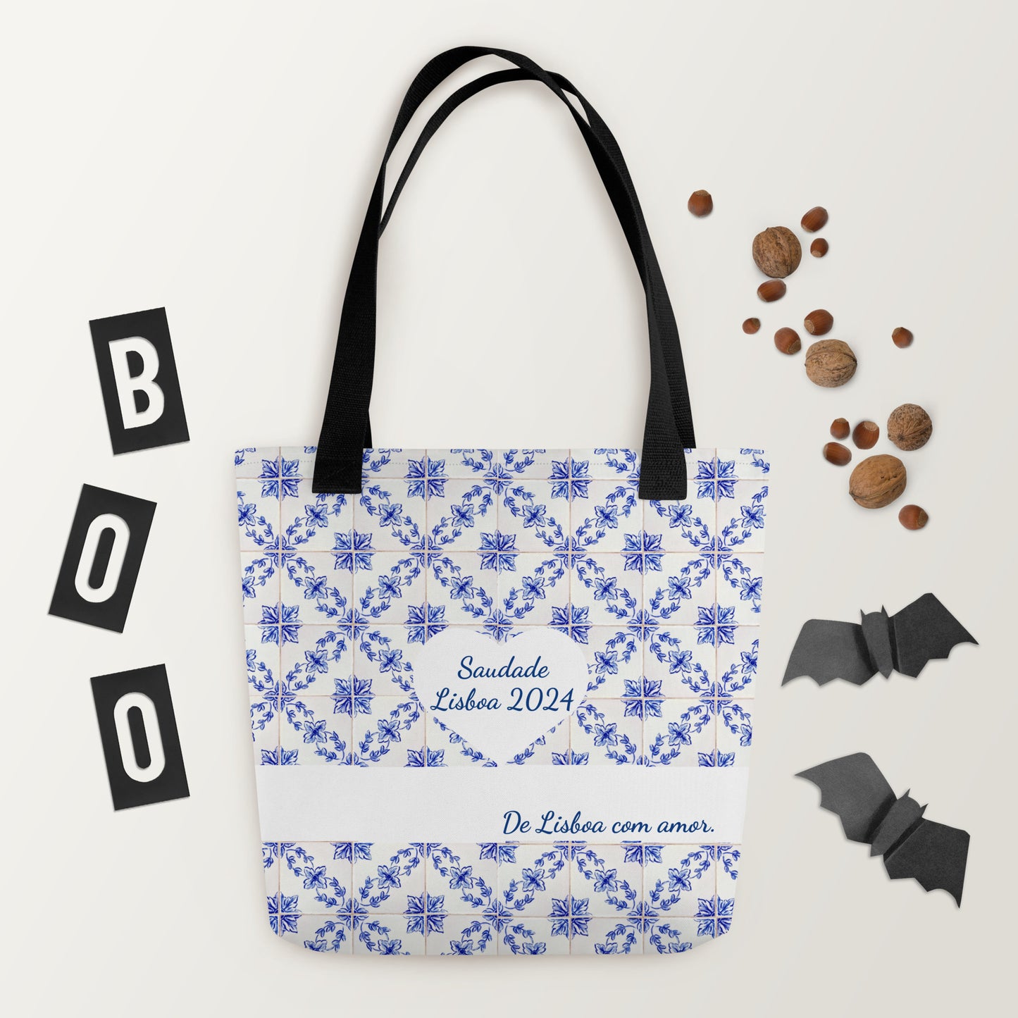 Tote Bag Azul e Branca - "Saudade, Lisboa 2024"