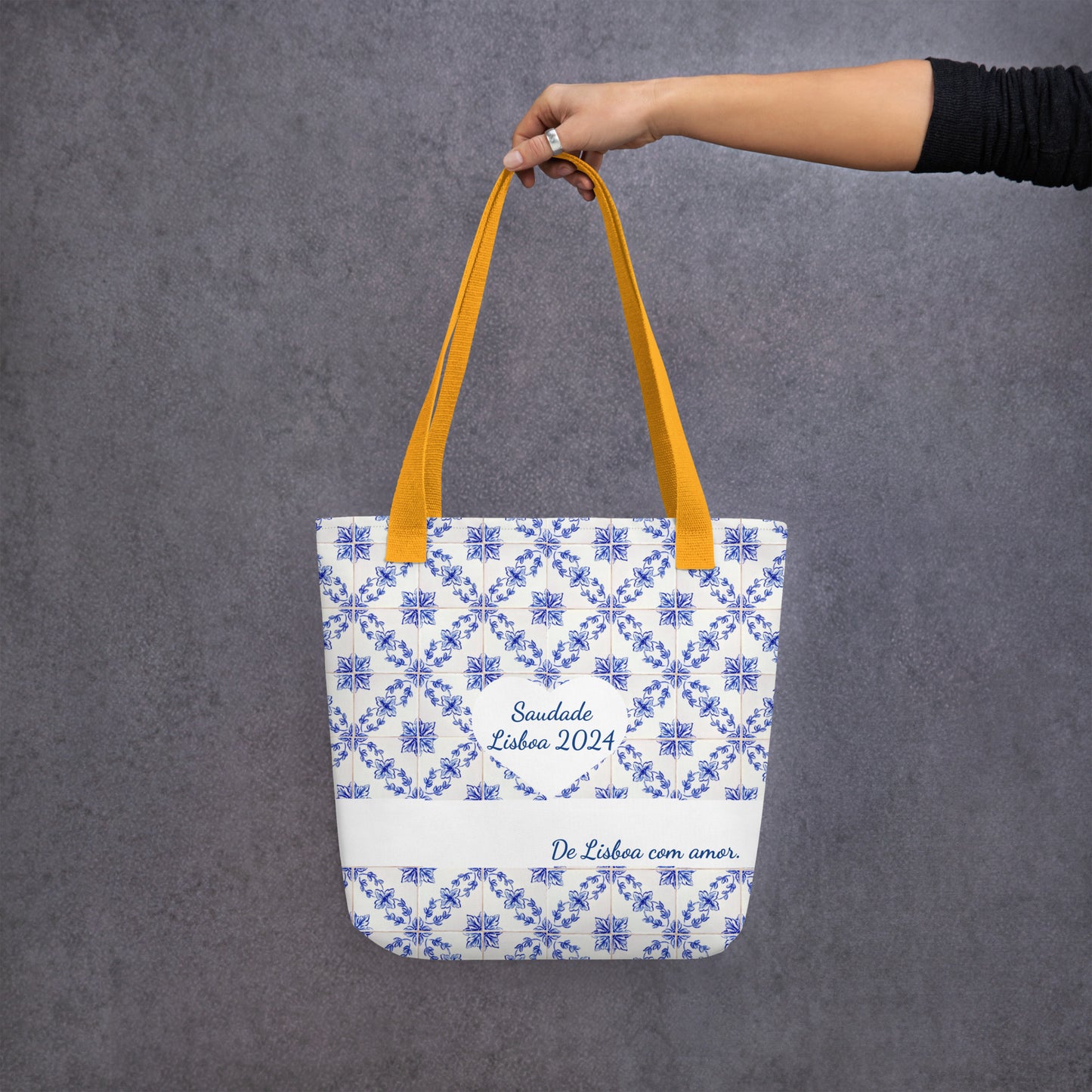 Tote Bag Azul e Branca - "Saudade, Lisboa 2024"