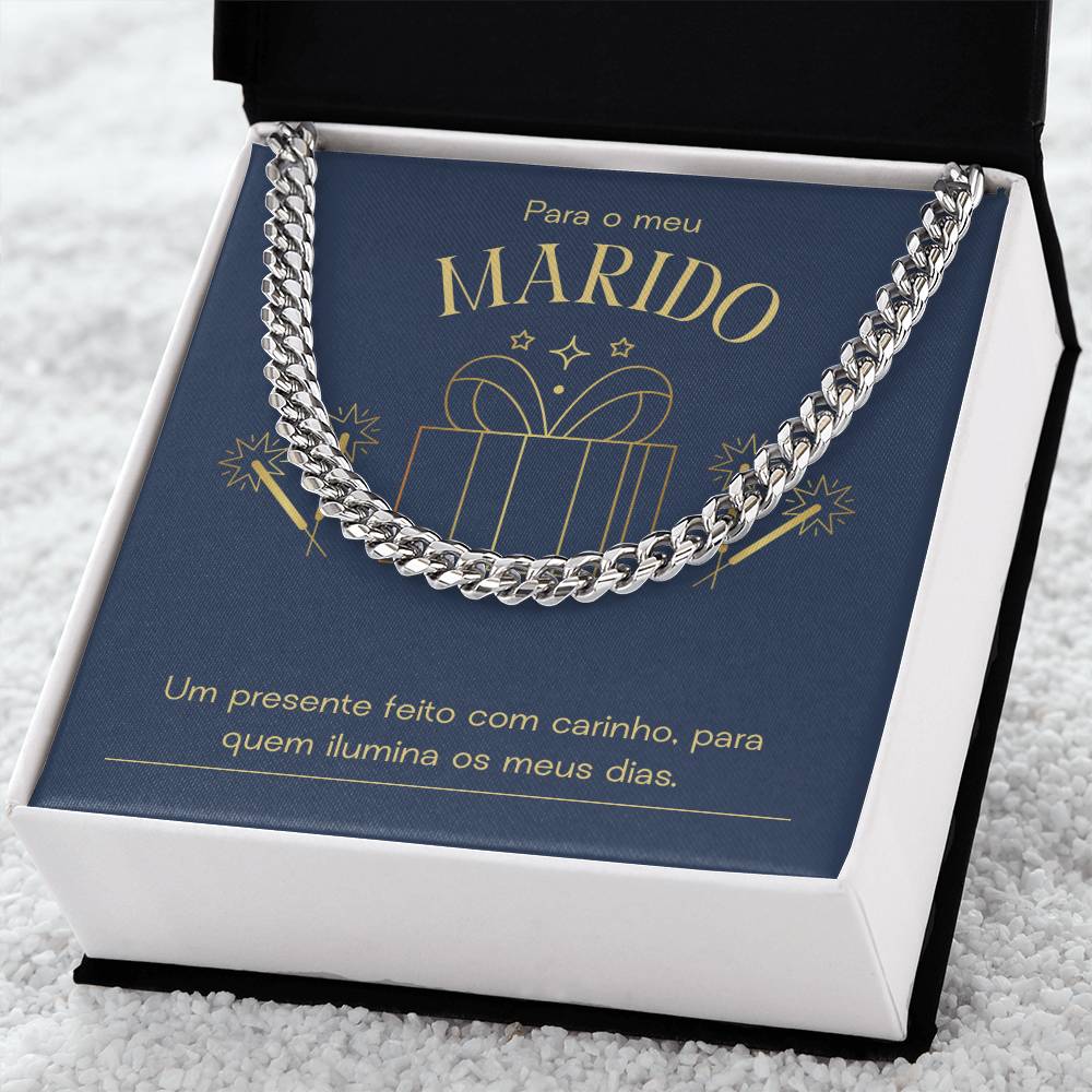 Corrente Cubana para Marido em Aço Inoxidável | Prendas Personalizadas Portugal