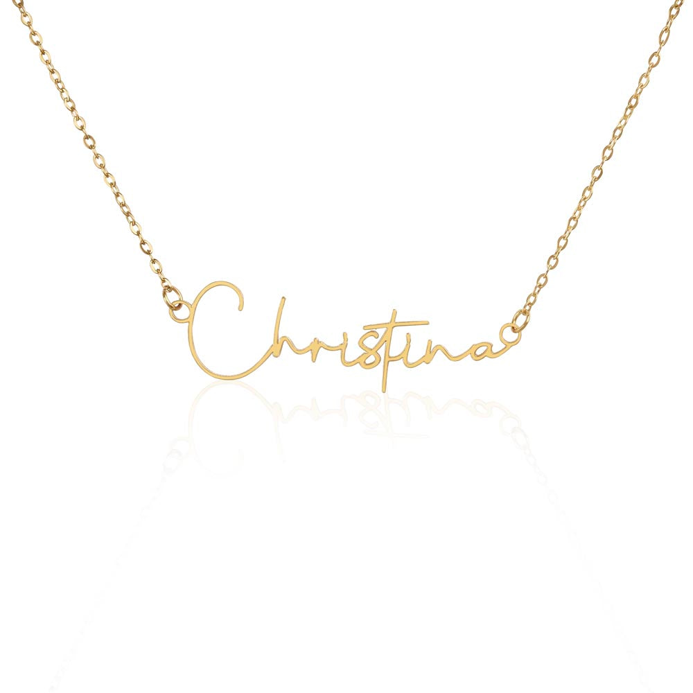 Colar Personalizado Estilo Assinatura com Nome - Aço Inoxidável ou Ouro 18K