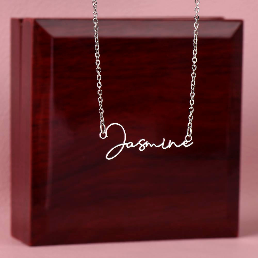 Colar Personalizado Estilo Assinatura com Nome - Aço Inoxidável ou Ouro 18K