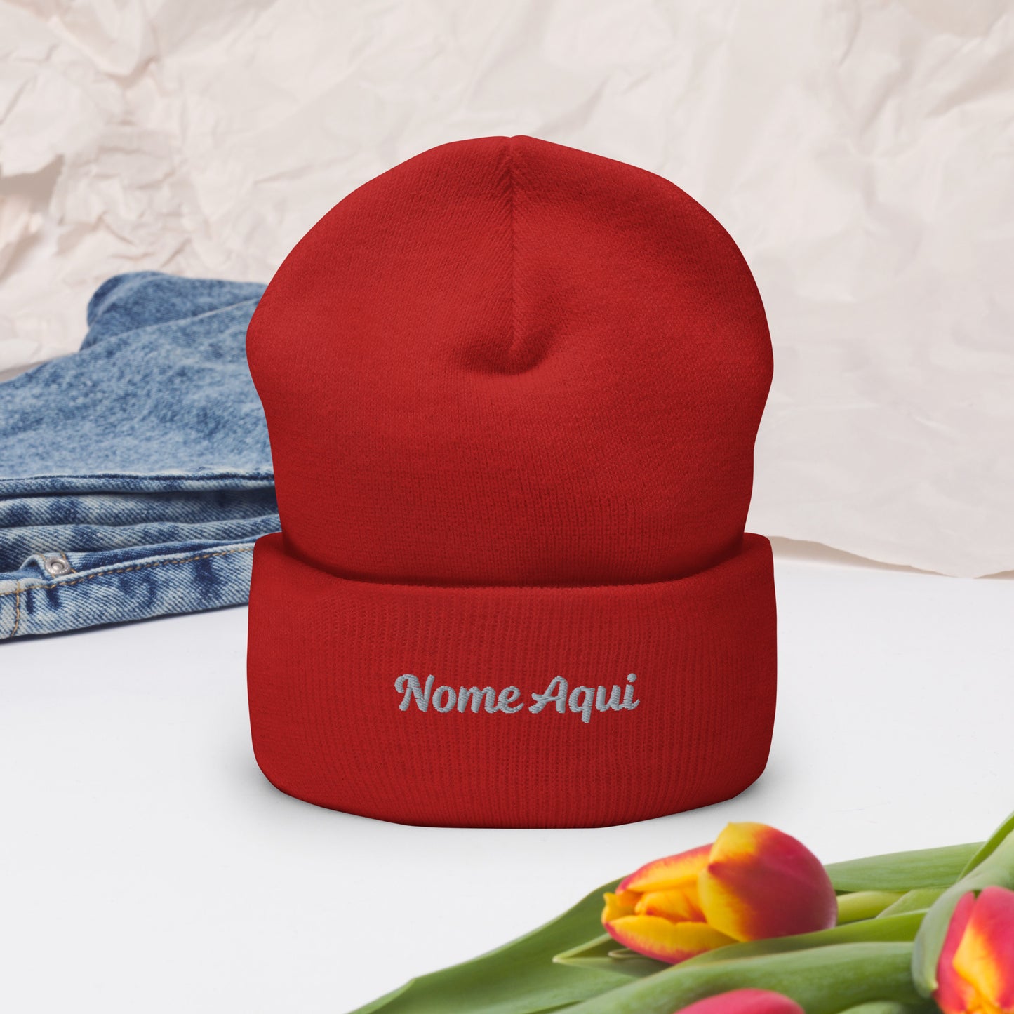 Gorro com Bainha Personalizado com Nome Bordado- Confortável e Elegante | Prendas Personalizadas