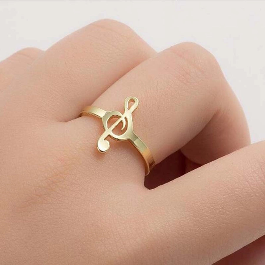 Anel Ajustável Banhado em Ouro 18K em Aço Inoxidável para Mulheres | Prendas Personalizadas