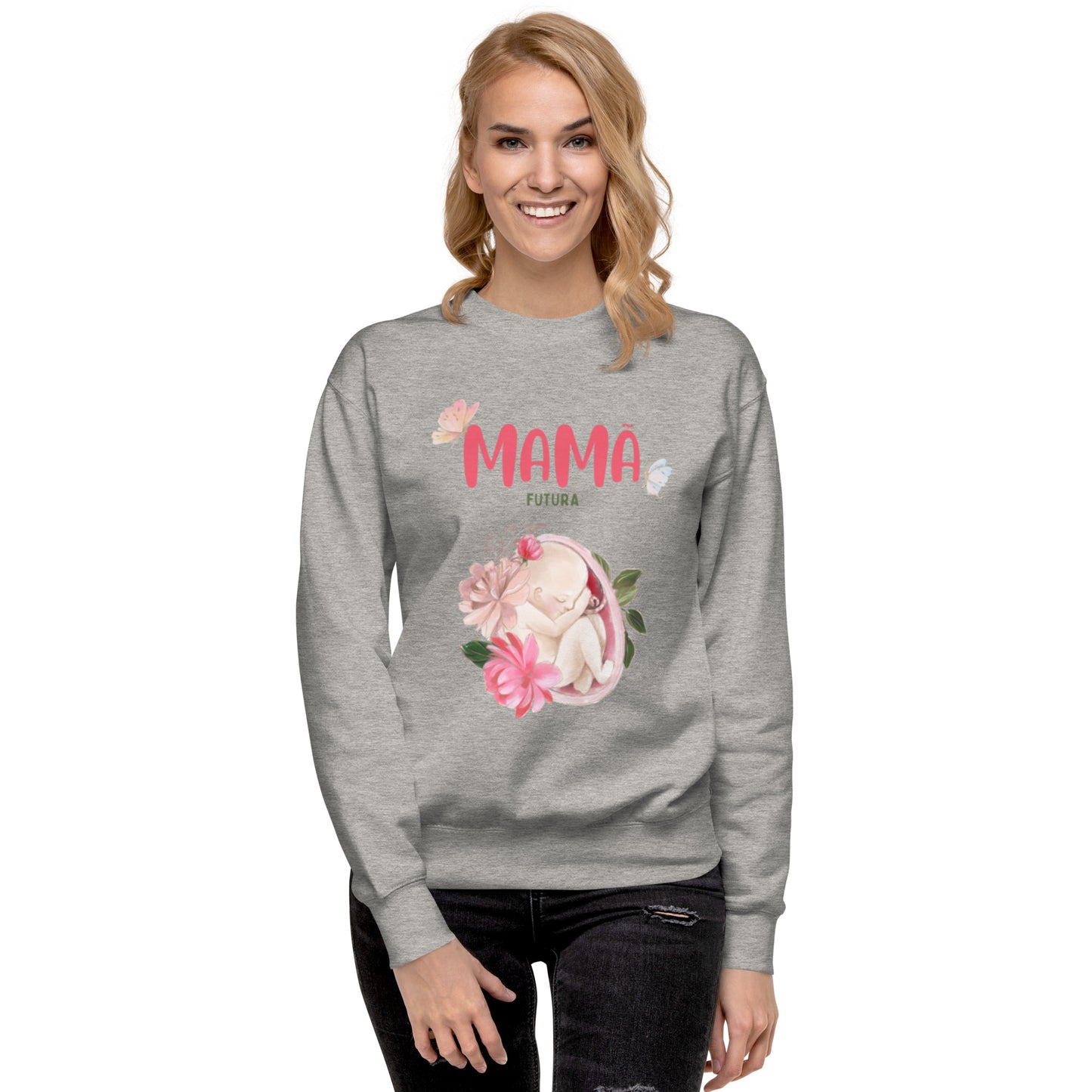 Sweatshirt Feminino Confortável para Futura Mamã | Prendas Personalizadas Portugal