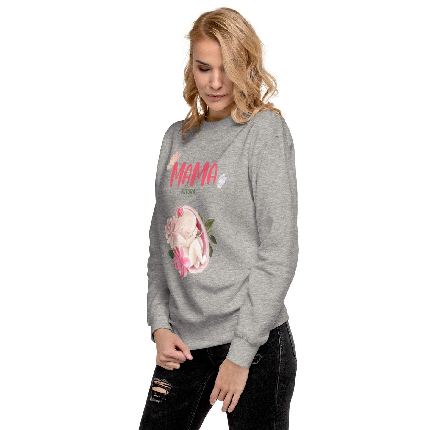 Sweatshirt Feminino Confortável para Futura Mamã | Prendas Personalizadas Portugal