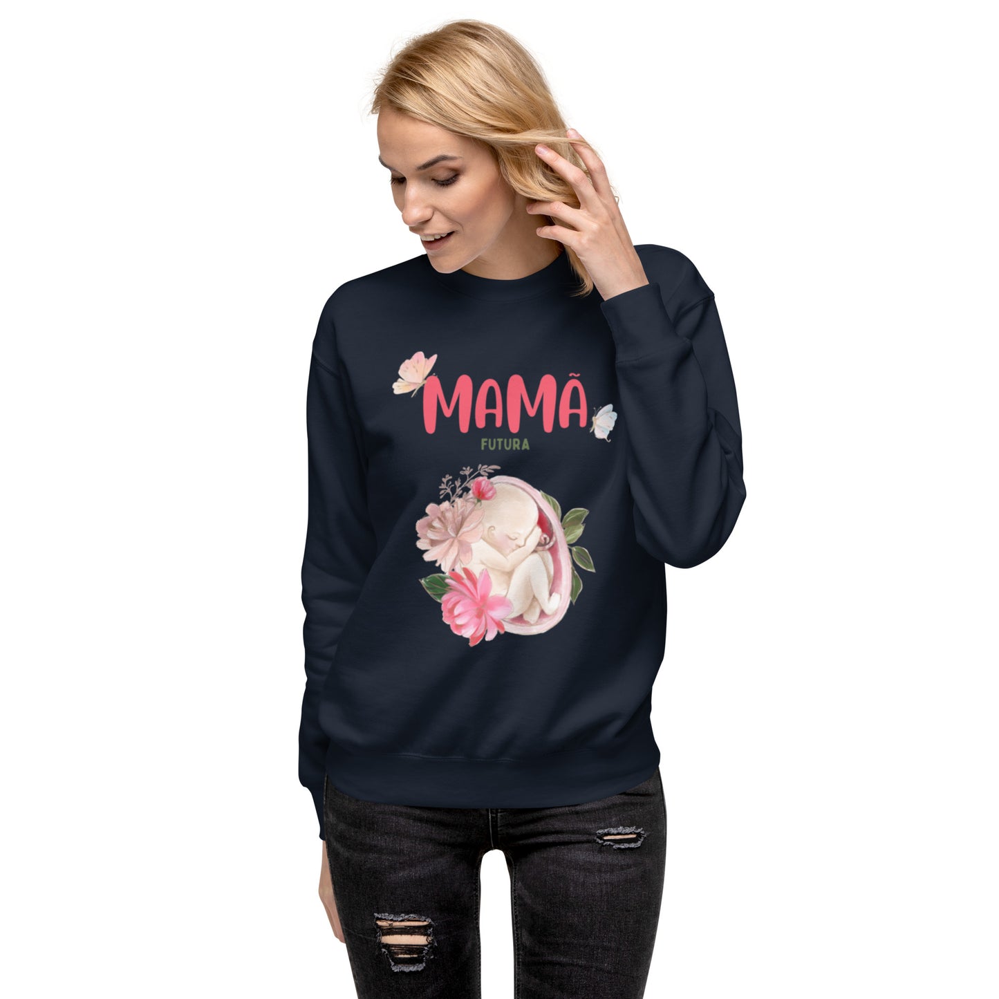 Sweatshirt Feminino Confortável para Futura Mamã | Prendas Personalizadas Portugal