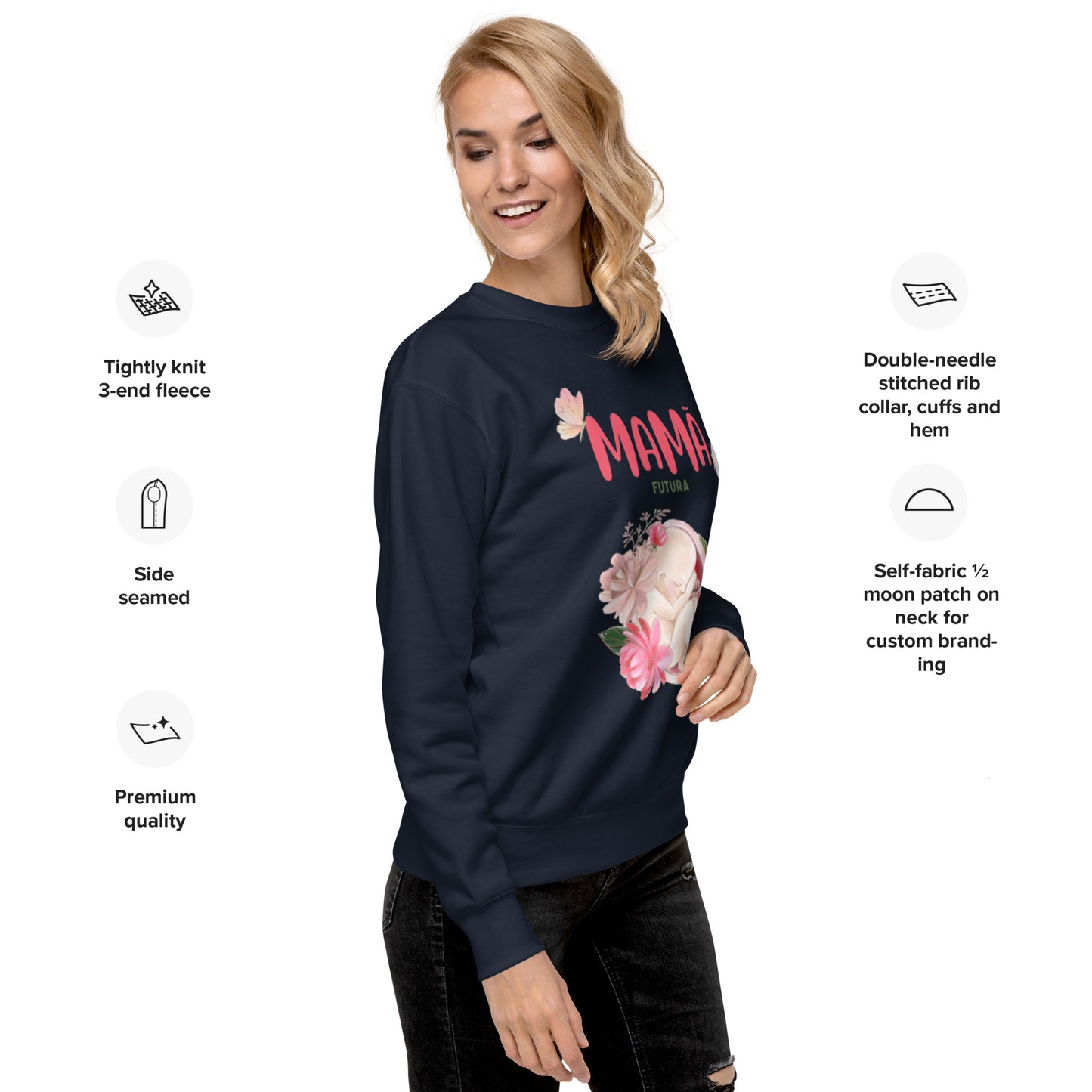 Sweatshirt Feminino Confortável para Futura Mamã | Prendas Personalizadas Portugal