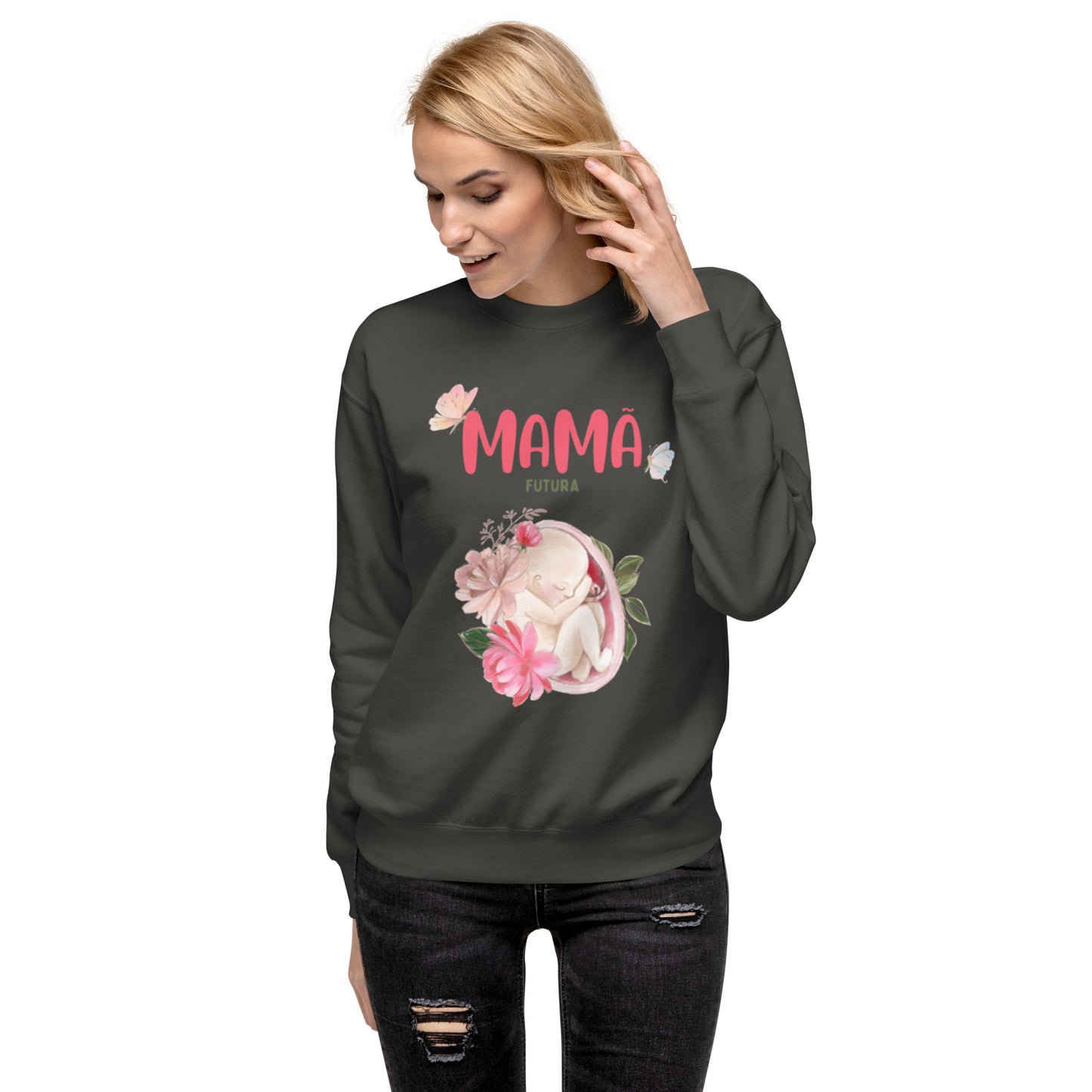 Sweatshirt Feminino Confortável para Futura Mamã | Prendas Personalizadas Portugal