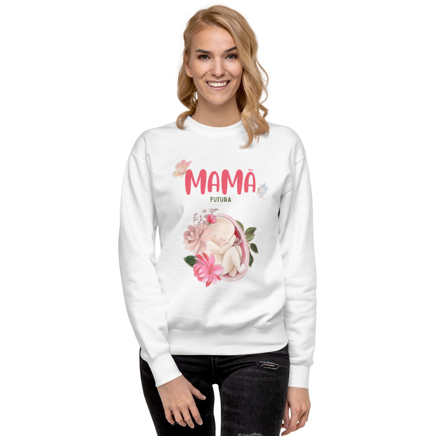 Sweatshirt Feminino Confortável para Futura Mamã | Prendas Personalizadas Portugal