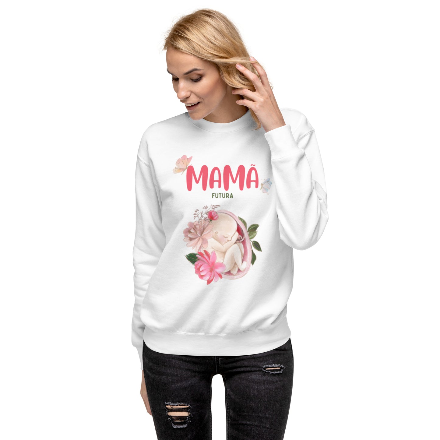 Sweatshirt Feminino Confortável para Futura Mamã | Prendas Personalizadas Portugal