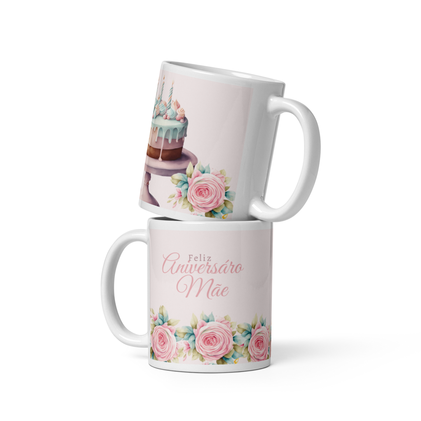 Caneca de Cerâmica "Feliz Aniversário, Mãe" | Presente Especial para Aniversário