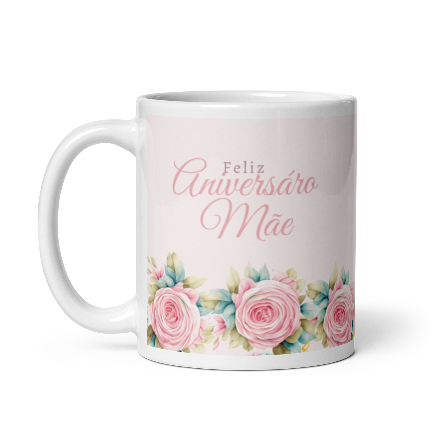 Caneca de Cerâmica "Feliz Aniversário, Mãe" | Presente Especial para Aniversário